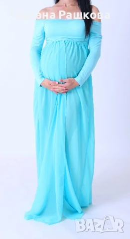 Рокля за бременни с цепка отпред, снимка 2 - Дрехи за бременни - 51073580