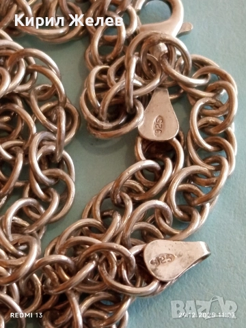 Сребърен ланец с кралска плетка Italy майстоска ръчна изработка 52484, снимка 8 - Колиета, медальони, синджири - 52926038