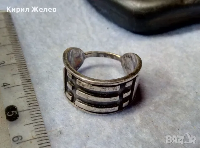СТИЛНО АРТ ОРНАМЕНТИРАН СРЕБЪРЕН ПРЪСТЕН ЛАКИРАНО СРЕБРО ВИСОКА ПРОБА РЪЧНА ДИЗАЙНЕРСКА РАБОТА 46796, снимка 3 - Пръстени - 50023706