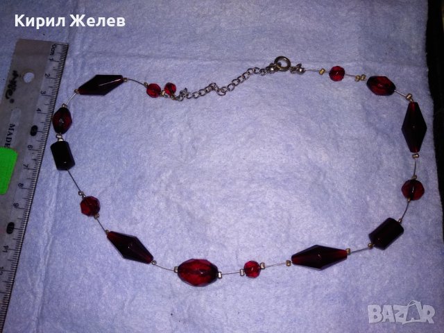 ПРЕКРАСНО ФАСЕТИРАНО КРИСТАЛНО РЕТРО АРТ НУВО СТИЛ ХЕНД МЕЙД КОЛИЕ 45511, снимка 9 - Колиета, медальони, синджири - 41753151