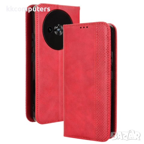 Калъф с протектор за Oukitel C59 Pro – кожен портфейл калъф с ретро текстура и стойка, 4 цвята, снимка 3 - Калъфи, кейсове - 52549488