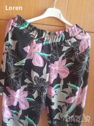 Като нов!Тънък панталон на цветя пролет/лято/есен, снимка 3 - Панталони - 51590051