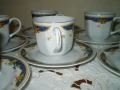 Комплект чаши за кафе Български  порцелен синя ивица златист кант , снимка 7