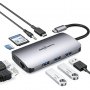 USB C хъб, 9-в-1 4K HDMI RJ45, снимка 1 - UPS захранвания - 39247266