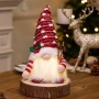 Светеща коледна играчка – Декорация с LED осветление и плетена шапка, снимка 4