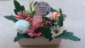 Ръчно аранжирани кутии с изкуствени цветя, снимка 4