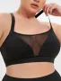 Дамски сутиен с мрежа, голям размер 4XL, Sports Bra, Stretchy Mesh Bra, Crisscross , снимка 4