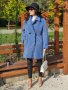 Дамско елегантно палто син цвят, снимка 1 - Палта, манта - 43804615