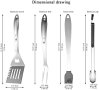 Нов Комплект аксесоари за грил 4 броя Неръждаема стомана/Барбекю на открито Къмпинг, снимка 2