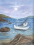 Лодка и море маслена картина , снимка 1 - Картини - 36019521