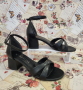 Модни дамски обувки на ток сандалети в черен цвят модел: 728016 black