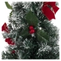 Декоративна коледна елха с червени панделки в саксия, 20 LED, 50см, снимка 3