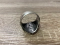 Сребърен мъжки пръстен проба 925 с османски герб и полумесец, снимка 4