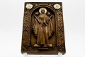 Позлатена релефна икона на Пресветата Майка Богородица, дъб, снимка 1