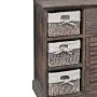 vidaXL Дървен шкаф, 3 тъкани кошници отляво, кафяв, снимка 2