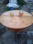 Кръгла дървена маса сгъваема , снимка 3