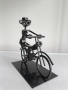 Моторист, артистична фигура изработена от крепежни елементи и стомана., снимка 3