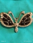 МЕТАЛНА БРОШКА във ФОРМАТА на ПЕПЕРУДА 🦋 с ЧЕРНИ КРИЛА и КРИСТАЛИ 52167, снимка 7