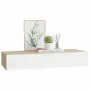 vidaXL Стенен рафт за чекмеджета, дъб и бяло, 60x23,5x10 см, MDF, снимка 4