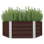 vidaXL Повдигната леха, кафява, 129x129x45 см, поцинкована стомана（SKU: 45710）, снимка 1