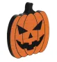 Декорация за маса, Хелоуин, Дървена, тиква, оранжево, 17x2x17см, снимка 2
