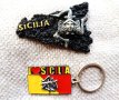 ЛОТ метален ключодържател и магнит Сицилия, снимка 1 - Колекции - 44200378