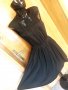 Черна къса рокля плисе солей с дантела М/Л, снимка 3