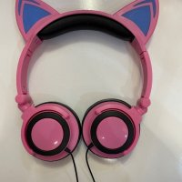 Розови слушалки тип “котка” , снимка 4 - Слушалки и портативни колонки - 39794797