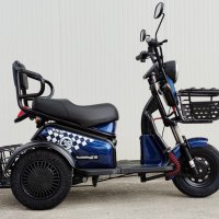 Електрическа триколка М4В двуместна 600В задно синя, снимка 7 - Мотоциклети и мототехника - 36465048