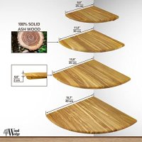Нов ръчно изработен ъглов дървен рафт органайзер за съхранение хол 35см, снимка 4 - Други стоки за дома - 41248286