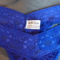 DeMillus S размер синя бразилиана от дантела и тюл, снимка 8 - Бельо - 36106838