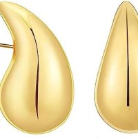 Нови Масивни златни обеци Жени Момичета Подарък 18-каратово златно покритие бужу, снимка 1 - Обеци - 42018319