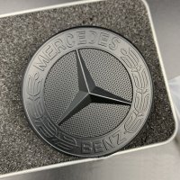 Черна емблема лого Mercedes Мерцедес, снимка 1 - Аксесоари и консумативи - 39975194
