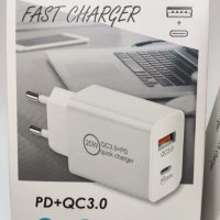 Fast charger 20w QC+3.0 Usb type c , снимка 2 - Оригинални зарядни - 41382371