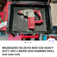 Milwaukee HD 28 HX - Акумулаторен перфоратор 28V, снимка 5 - Други инструменти - 44826386