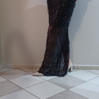 Елегантна, черна рокля с паети!НОВА-с етикет!, снимка 3 - Рокли - 36203064