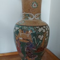 Голяма ръчно изработена ваза от Сайгон за под от 70-те години (порцелан, керамика), снимка 10 - Вази - 41425886