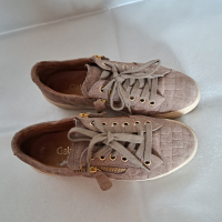 Обувки GABOR , цвят БЕЖЕВ, естествен набук-на платформа, снимка 2 - Дамски ежедневни обувки - 44682553