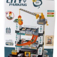 Игрален комплект Триетажен паркинг с кран, снимка 1 - Коли, камиони, мотори, писти - 42590608