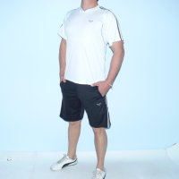 Мъжки футболен екип SUNI, бяло и черно, полиестер, снимка 2 - Спортни дрехи, екипи - 42255389