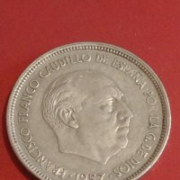 Две монети 25 песети 1957г. Испания/ 2 шилинга 1950г. Великобритания за КОЛЕКЦИОНЕРИ 34824, снимка 4 - Нумизматика и бонистика - 44303939