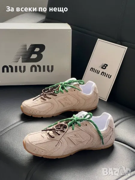 Miu Miu Дамски Бежови Маратонки👟Дамски Спортни Обувки В Бежов Цвят Миу Миу Код E218, снимка 1