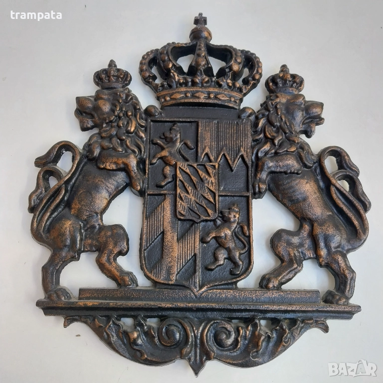 НАЙ ДОБРАТА ОФЕРТА Стар немски баварски метален герб , снимка 1