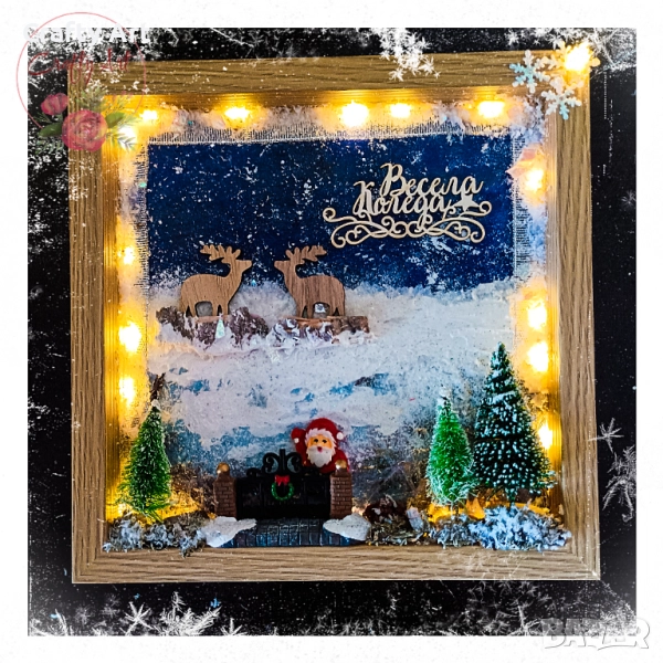 Коледна 3D рамка с Led осветление , снимка 1