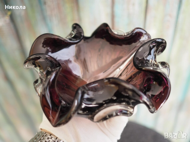 Луксозен пепелник за пури от Barovier & Toso, Италия, снимка 1