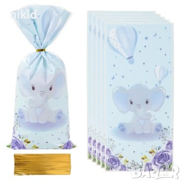 10 бр слон  подаръчни торбички големи опаковъчни пликчета за дребни сладки ръчна изработка подарък, снимка 1