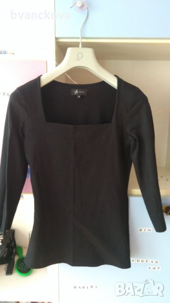 Памучна черна блуза Reserved, снимка 1