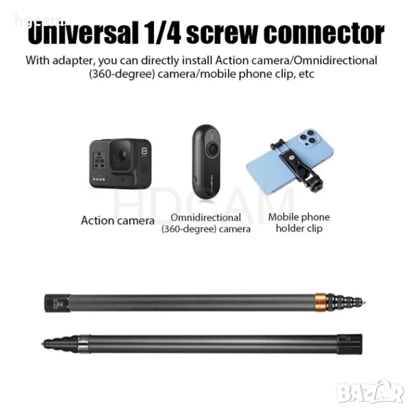 Селфи Стик GARV Panoramic Invisivble CX3.0 - Карбон - 300см, снимка 1