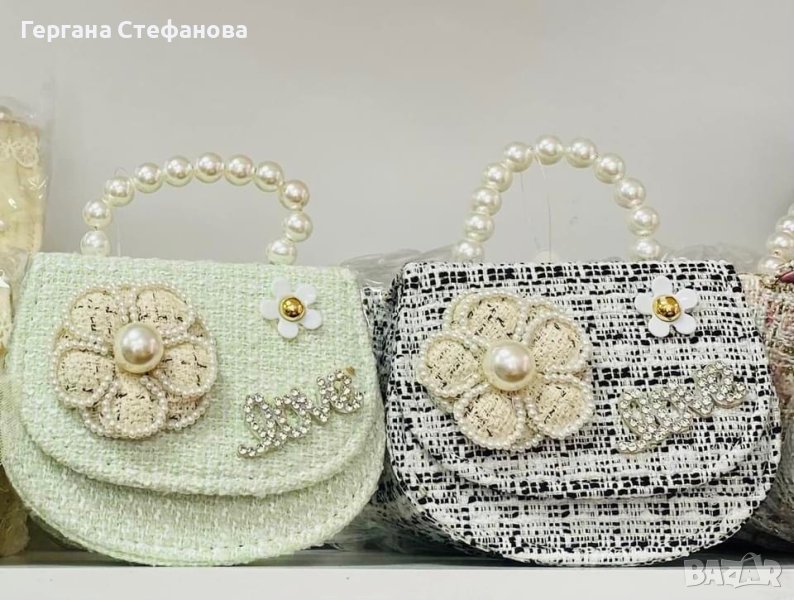 Бижуто на всяка малка дама! Стилни чанти с къса и дълга дръжка! Декорирани с перли,дантела и цветя!, снимка 1