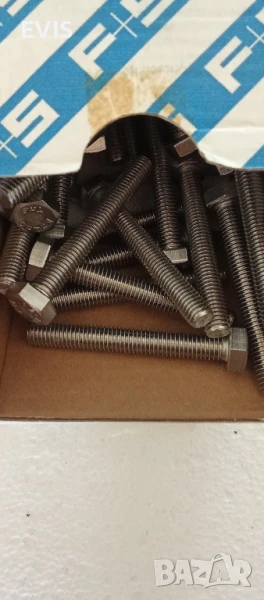 Болтове с пълна резба DIN 933, A2 – неръждаема стомана, М8x60,100бр., снимка 1